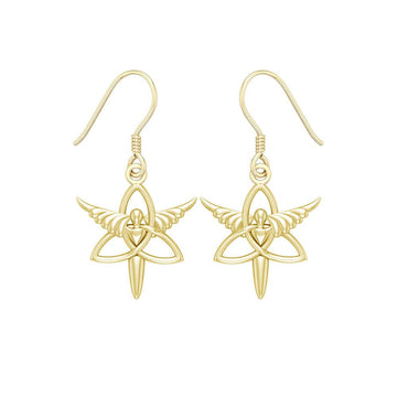 Angel Trinity Knot Solid Gold Earrings GER1074 - Jewelry